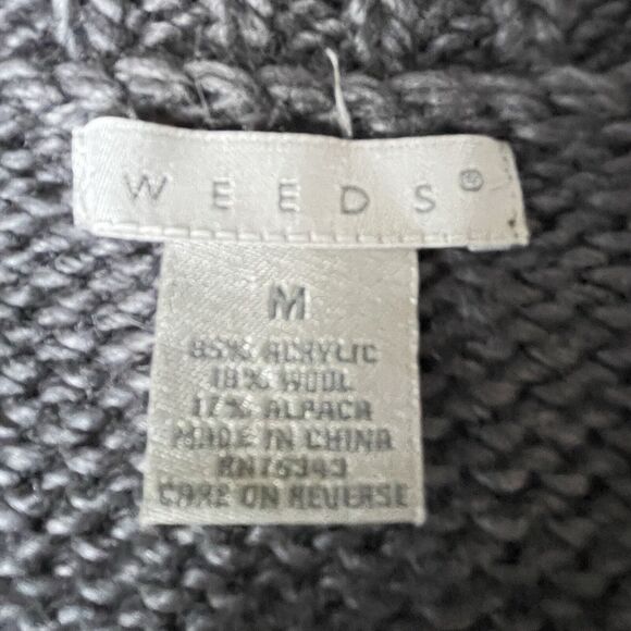 Tweeds WOMENS Charcoal Gray Knit One Button Cable Cardigan Sweater Size M 4 6 - Picture 4 of 7